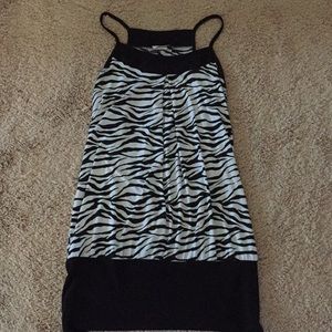 spaghetti strap top with zebra stripe print